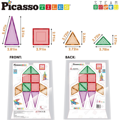 PICASSO MAGNETIC TILES 3D CLASSIC 24PCS