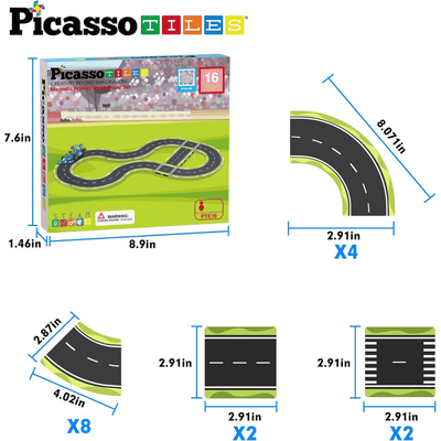 PICASSO MAGNETIC TILES HIGHWAY SET 16PCS