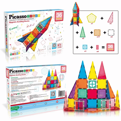 PICASSO MAGNETIC TILES ROCKET SHIP 36PCS