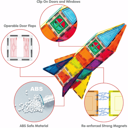 PICASSO MAGNETIC TILES ROCKET SHIP 36PCS