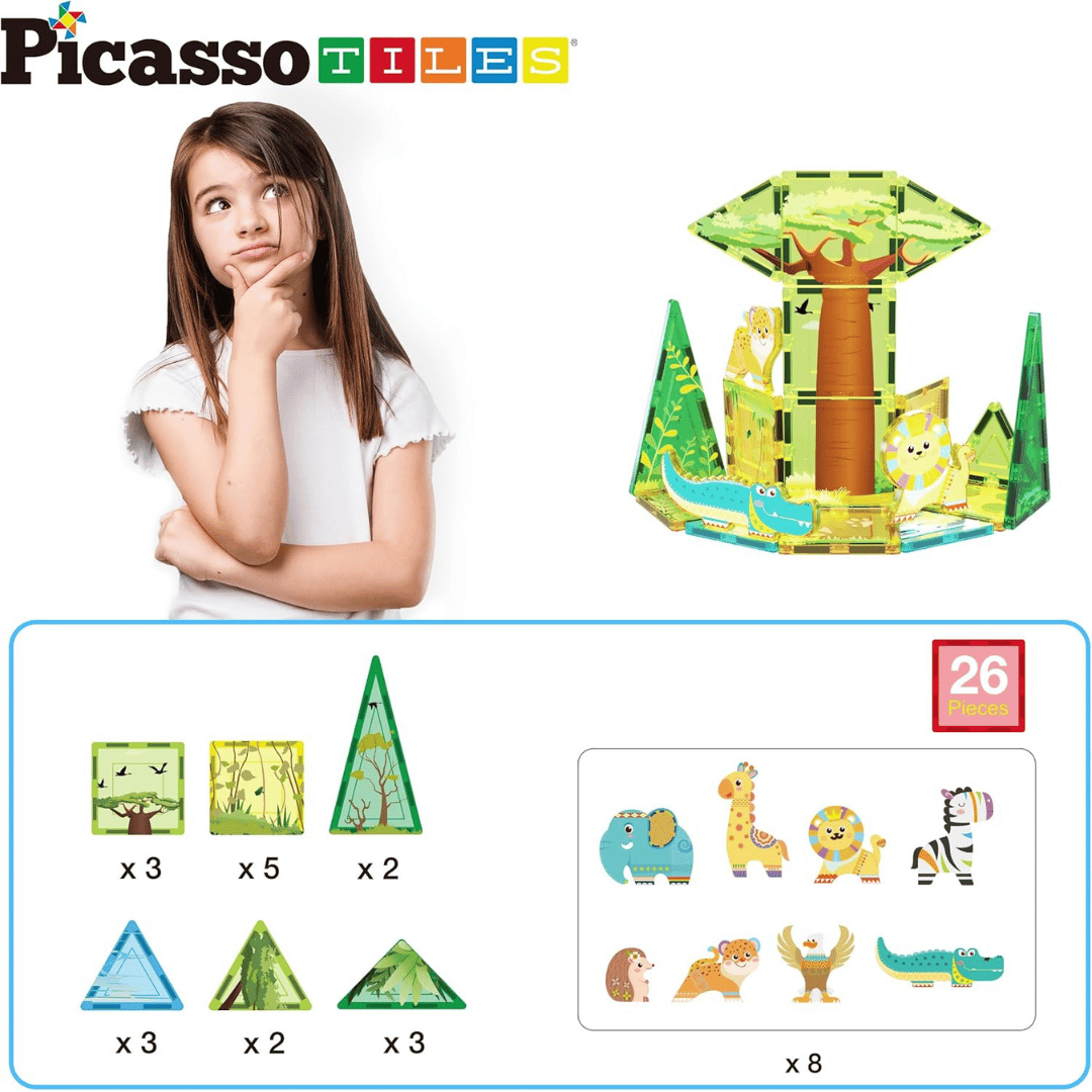 PICASSO MAGNETIC TILES SAFARI SET 26PCS