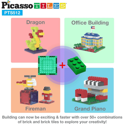 PICASSO MAGNETIC TILES B.BRICKS 512PCS