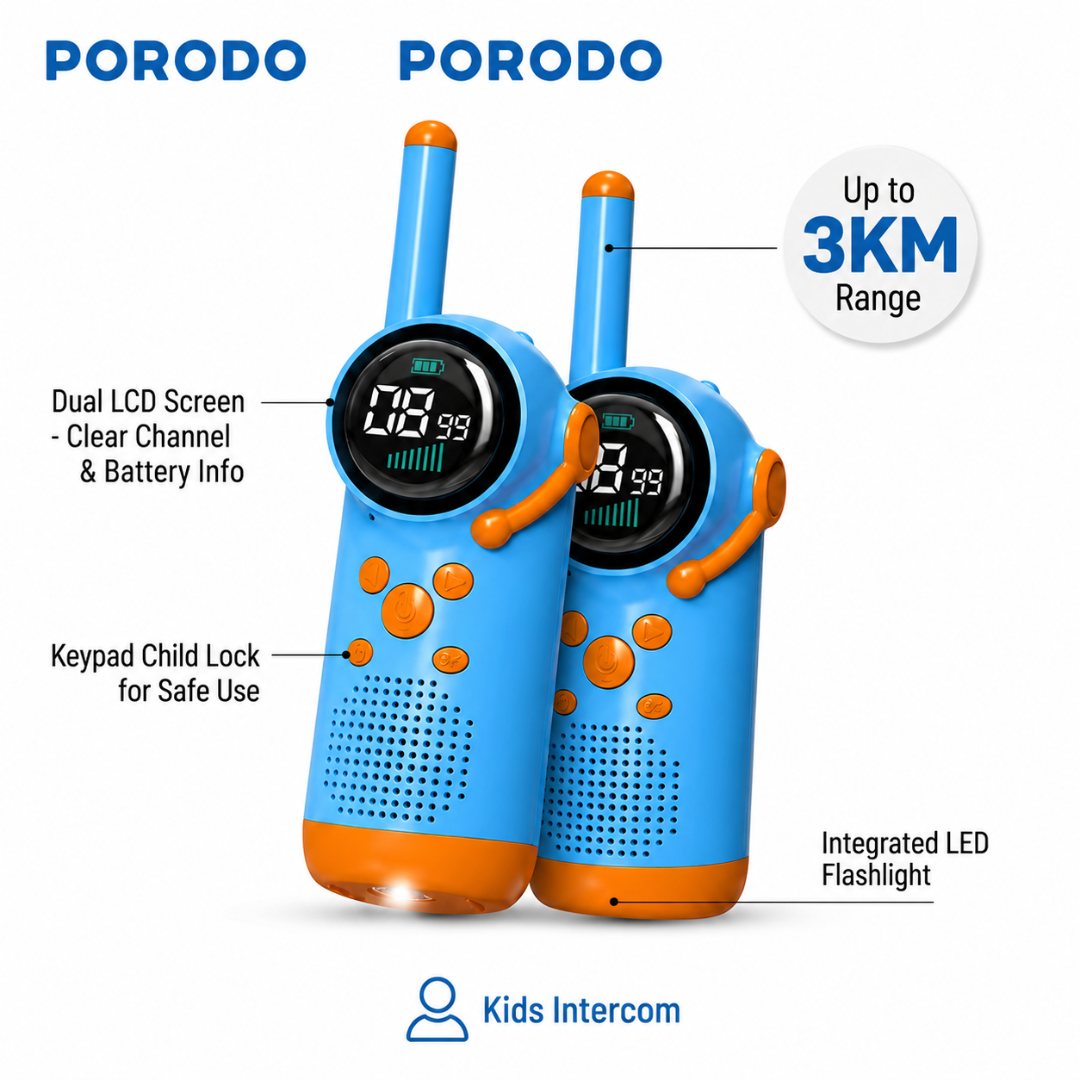 Porodo kids dual lcd walkie talkie 4380/4458 Pink / Blue
